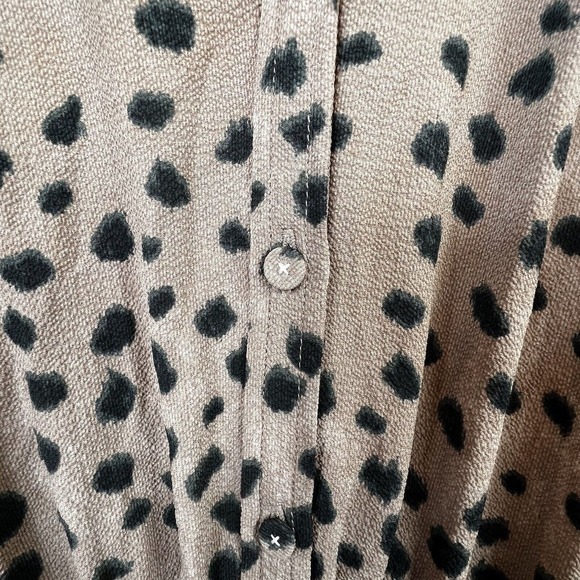 La Vie Rebecca Taylor Long Sleeve Cherise Mini Dress. Size M Brown Black - Picture 9 of 16